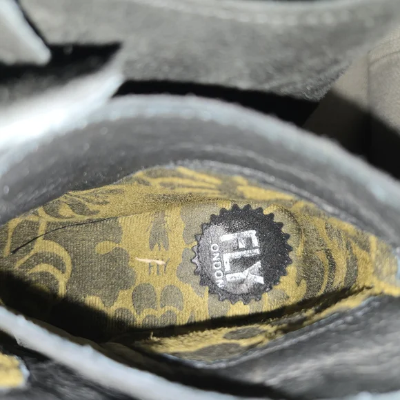 Fly London Labe Women’s Ankle Boots Black Faux Leather/Suede Wedge Size 37(6.5) - Picture 2 of 9